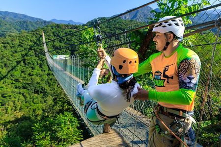 Full Zip Line Tour + Mules + Jorullo Bridge