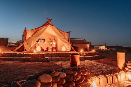 Private Agafay Desert Sunset with Dinner & Fireshow by 4x4