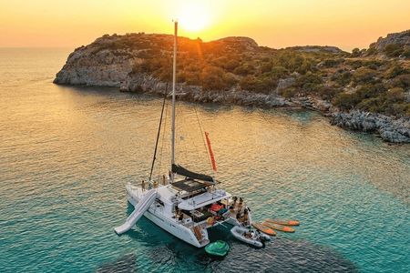 Rhodes Luxury Sunset Catamaran with Open Bar & Water Toys