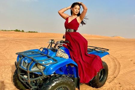 Dubai Quad Bike Evening Safari with BBQ Dinner & Camel Ride