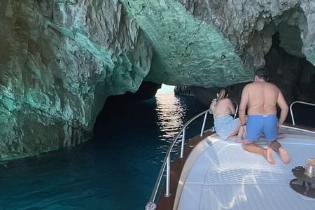 From Naples Boat trip to Capri visit to the city swim stop