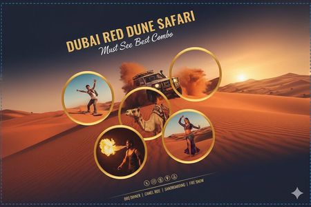 Dubai Red Dune Safari with BBQ Dinner and Camel Ride