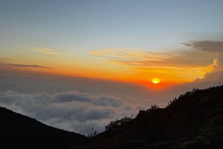 Sunrise or sunset in Pacaya Volcano from Guatemala City