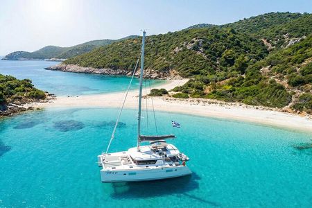 Luxury Catamaran Half-Day Morning Cruise with Greek Gastronomy