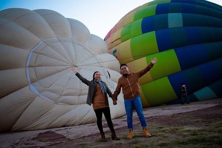 Balloon flight Teotihuacan + Pick Up in CDMX + Breakfast in Cueva