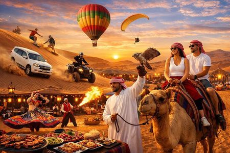 Dubai Red Dune Safari with BBQ Dinner and Camel Ride