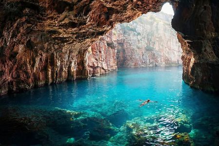 Kotor: Blue Cave Swim Stop, Lady of the Rocks & Submarine Base