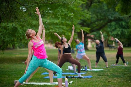 Shared Yoga and Coffee Experience On The Trolley Pub