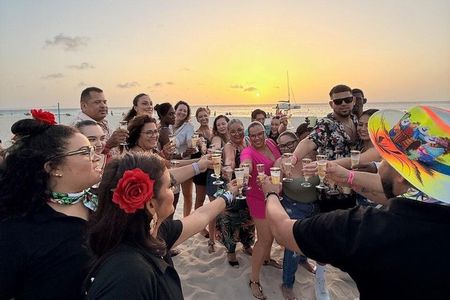 Sunset Party Bus tour with Champagne toast on the beach & Karaoke