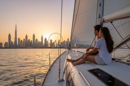 Sails of Dubai Shared Sailing Yacht Tour with Swimming