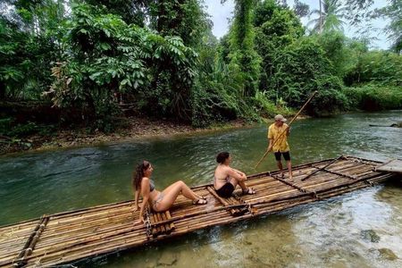 Khao Lak Bamboo Rafting Temple and Waterfall Half Day Tour
