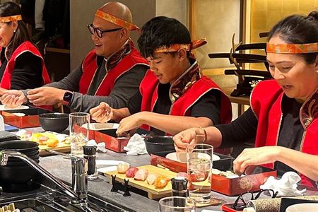Luxury Samurai Sushi Experience with Chef Performance in Asakusa