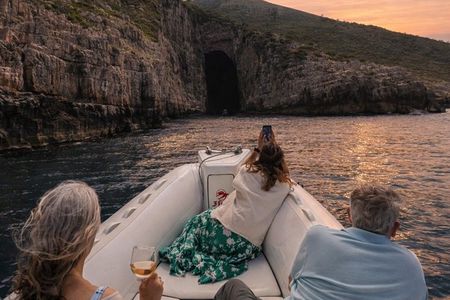 Vlore Haxhi Ali Cave Sunset Speedboat Tour with Wine