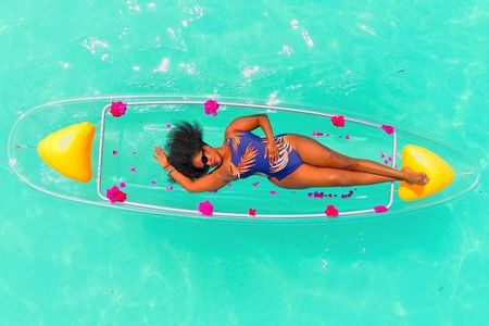 Luxury Clear Kayak and Drone Photoshoot at Kendwa Beach, Zanzibar