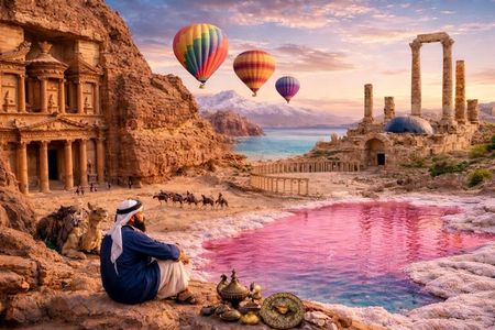 3-Day Tour:Amman City Tour, Petra, Wadi Rum, Pink Lake & Dead Sea
