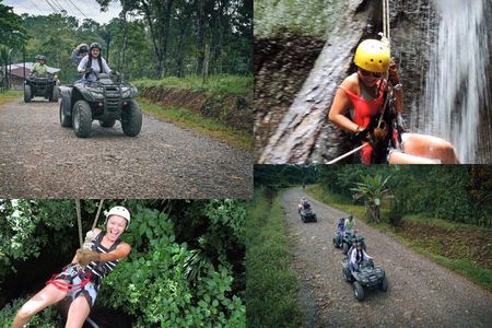 canyoning with ATV 4X4 in waterfalls near La Fortuna