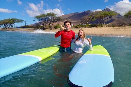 Amazing 2 person Semi-Private Surf Lesson at Ukumehame Beach