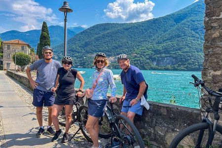 Lake Como Scenic Coastal Bike Tour with Waterfall & Villas