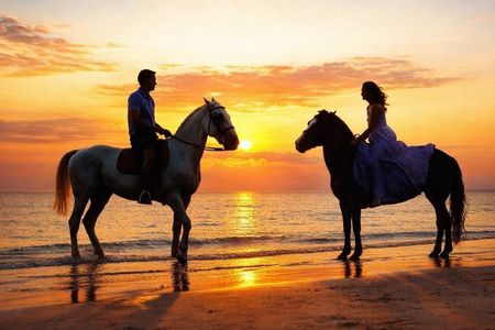 Love is in the air: Private Cabo Beach Sunset Horse Ride W Dinner