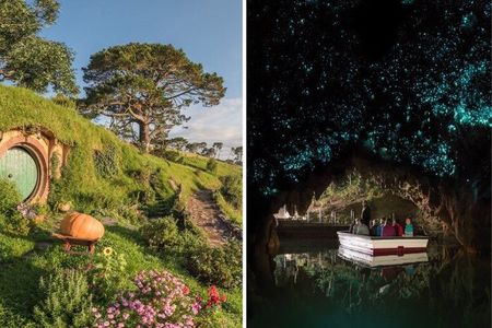 Hobbiton & Waitomo Caves Day Tour with Lunch from Auckland