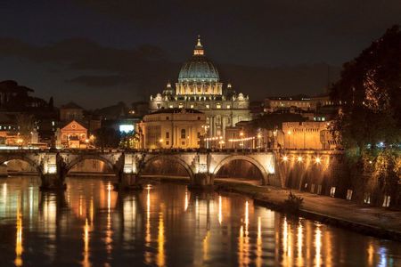 Rome by night St. Peter, Colosseum, Trevi Fountain and Pantheon