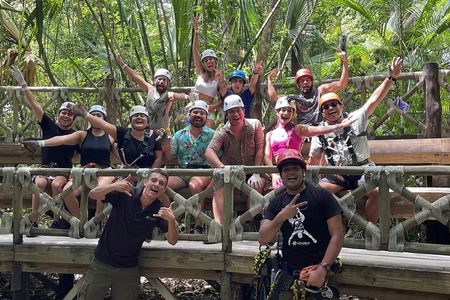 Zipline adventure with bungee swing, sacred cenote and snack