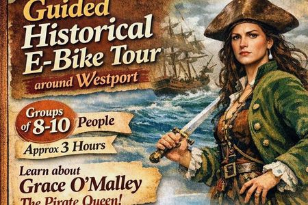 EBIKE GUIDED TOUR HERITAGE center & PIRATE QUEEN Story & LEDGEND