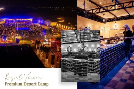 Premium Desert Safari, food Service with 4 alcoholics drinks 