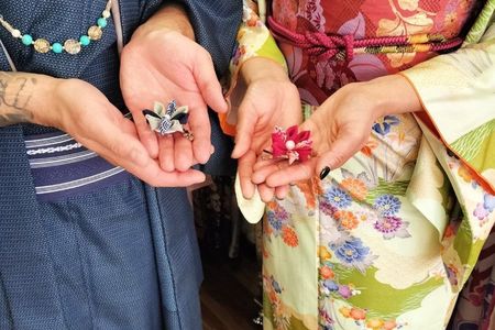 Real Kimono experience and Tsumami Kanzashi Workshop