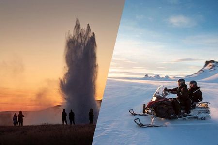 Private Golden Circle with Snowmobile Ride from Reykjavik