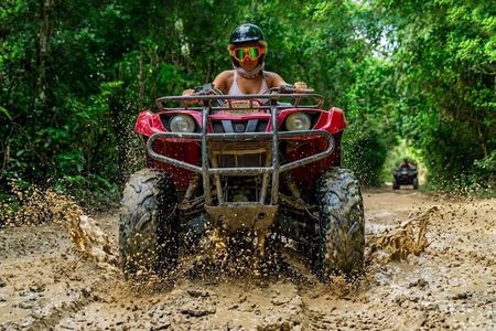 From Playa del Carmen ATV Adventure with Ziplines, Cenote