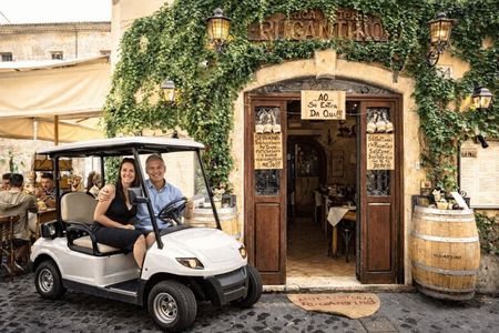 Private 3h Rome Golf Cart Tour + Pick-Up & Restaurant Reservation