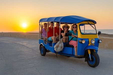Sunset Gozo Tuk-Tuk Chauffeured Tour Including Comino Cruise