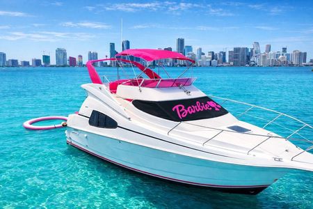 Miami Yacht Rental | 2 Jetski | Private Boat | Barbie Pink Yacht