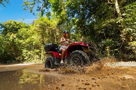 From Playa del Carmen ATV Adventure with Ziplines, Cenote
