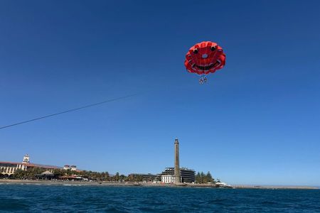 Parasailing about the Dunes of Maspalomas
