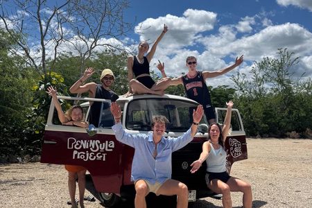 Cenotes roadtrip in classic van
