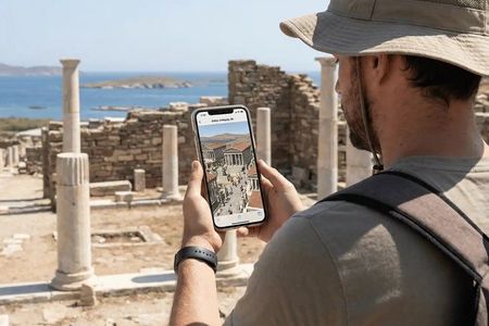 Sunset Sail Cruise to Rhenia, Self-Guided Tour of Delos & Dinner