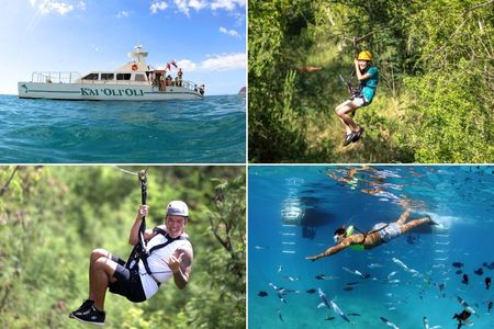 3 Zipline Adventure and 3.5 hour Afternoon Snorkel Cruise