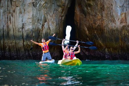 Private Los Cabos Arch & Playa del Amor tour by Glass bottom kayak