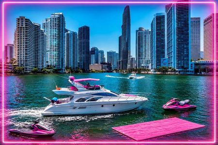 60ft Luxury Pink Yacht + 2 Jet skis 13 Ppl Max In Miami