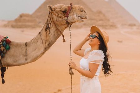 Full-Day Trip Giza pyramids & Egyptian museum From Sharm El-sheikh by plane