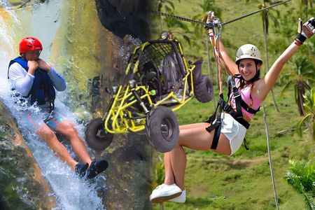 4x1 Puerto Plata Tour: Buggy, Zipline, Waterfalls & Lunch