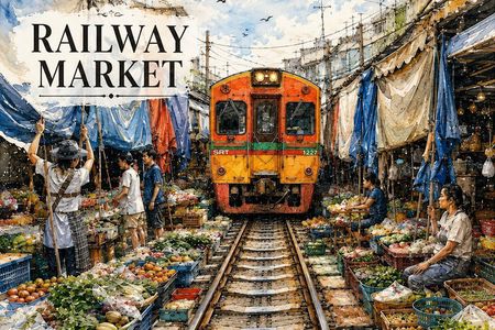 Private Tour to Railway and Floating Markets with Thai desserts