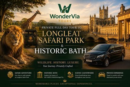 Private Full Day Tour to Longleat Safari Park and Historic Bath