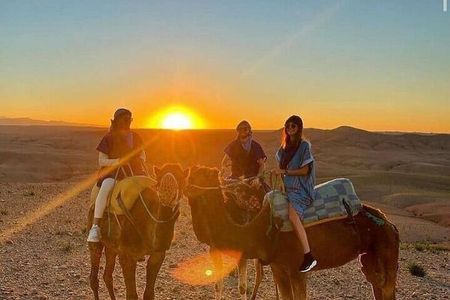 Marrakech Agafay Desert Sunset Camel Ride Dinner Show & Pickup