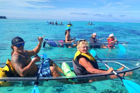 Eco guided excursion to the lagoon of Moorea in transparent kayak 1/2 day morning