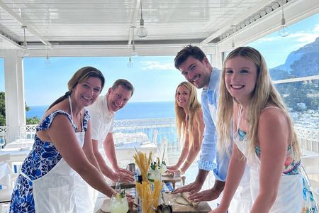 Capri Small Group Pasta Making Class, Wine and Sea View