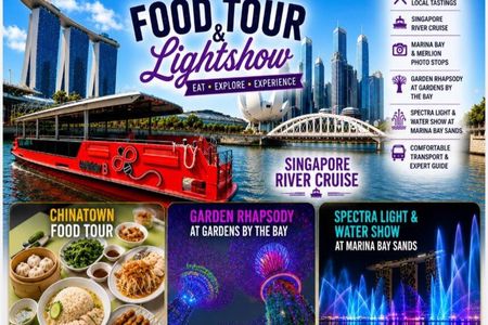 8-hr Combo: Food Tour, Cruise & 2 Must-visit Light Shows