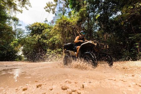 ATV Jungle Adventure with Ziplines, Cenote & Tulum Pickup